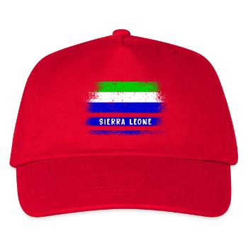Sierra Leone Flaggen Design - Kinder Basecap - Rot - Vorne