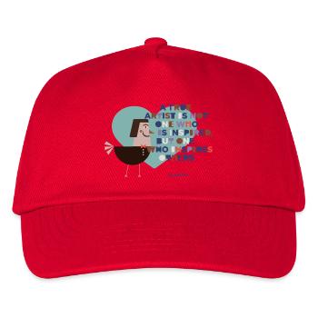 Vogel der Inspiration Kunstmotiv - Kinder Basecap - Rot - Vorne