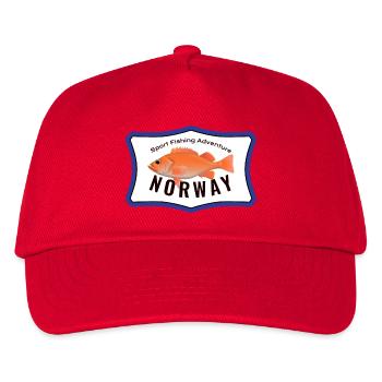 Norway Sport Fishing Adventure Rotbarsch Urlaub - Kinder Basecap - Rot - Vorne