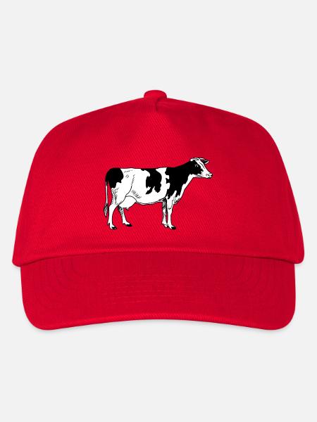 Kuhbild kümmert sich um die Vorderseite - Kinder Basecap - Rot