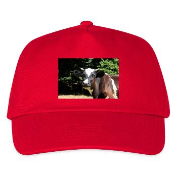 Kuh Poster - Kinder Basecap - Rot - Vorne