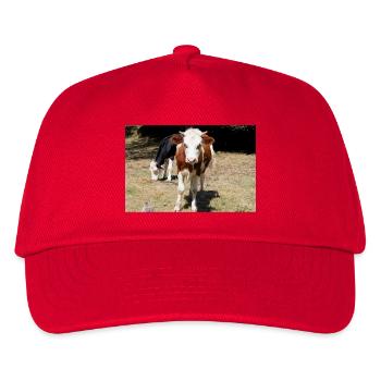 Kuh Poster - Kinder Basecap - Rot - Vorne