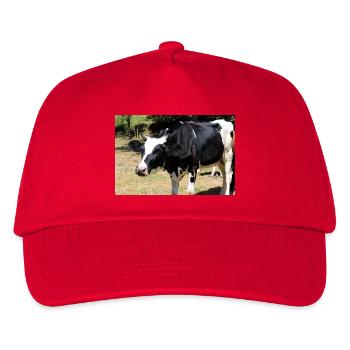 Kuh Poster - Kinder Basecap - Rot - Vorne