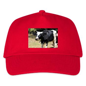 Kuh Poster - Kinder Basecap - Rot - Vorne