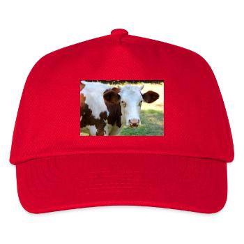 Kuh Poster - Kinder Basecap - Rot - Vorne