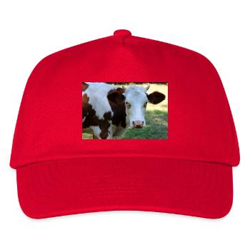Kuh Poster - Kinder Basecap - Rot - Vorne