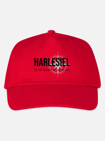 Koordinaten Harlesiel - Kinder Basecap - Rot