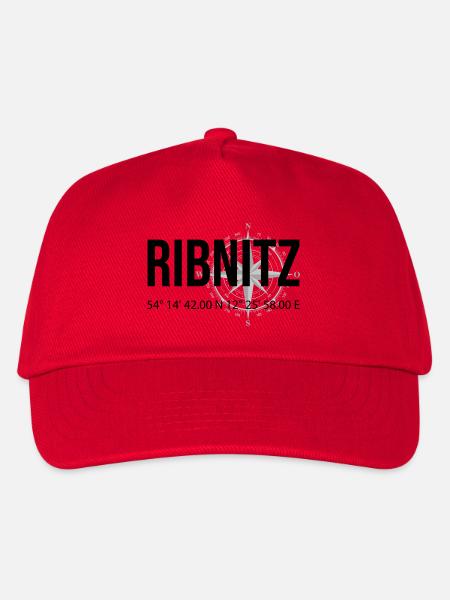 Koordinaten Ribnitz - Kinder Basecap - Rot