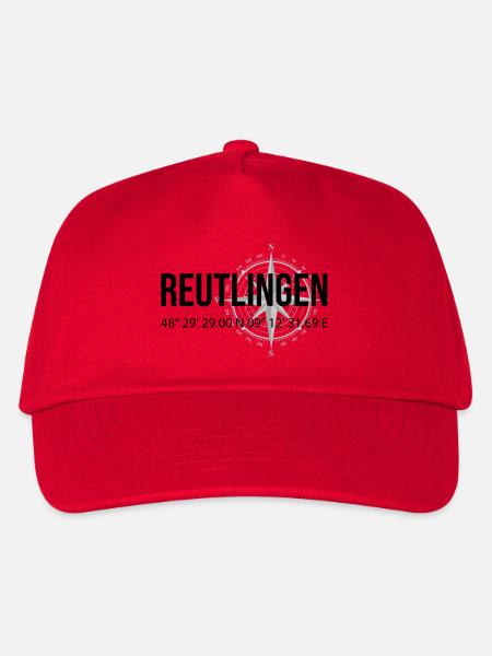 Koordinaten Reutlingen - Kinder Basecap - Rot