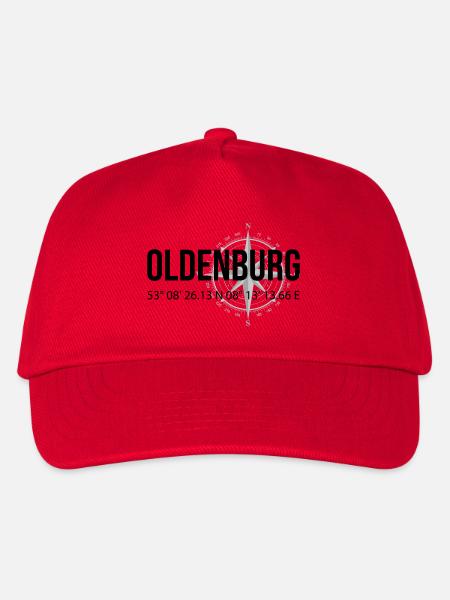 Koordinaten Oldenburg - Kinder Basecap - Rot