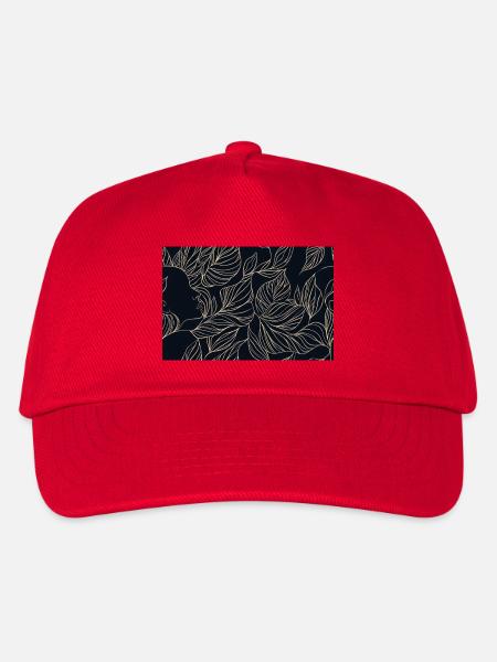 Goldenes Blatt Gesicht Silhouette - Kinder Basecap - Rot