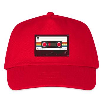 Retro Cassette Rainbow Stripes - Kids’ Baseball Cap - red - Front