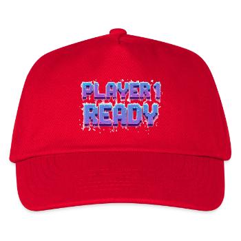Player 1 Ready - Kinder Basecap - Rot - Vorne