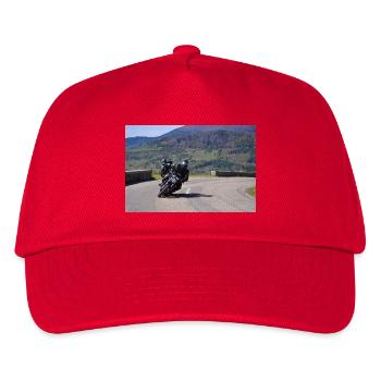 Motorrad liegt im Wind - Kinder Basecap - Rot - Vorne