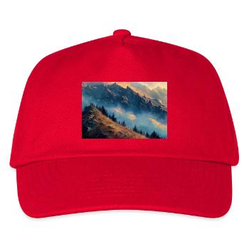 Poster Illustration Paysage de Montagne - Casquette de baseball Enfant - rouge - Devant