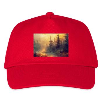 Poster Illustration Paysage de Forêt - Casquette de baseball Enfant - rouge - Devant