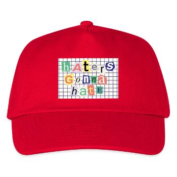 Haters Gonna Hate – Collage-Stil Statement - Kinder Basecap - Rot - Vorne