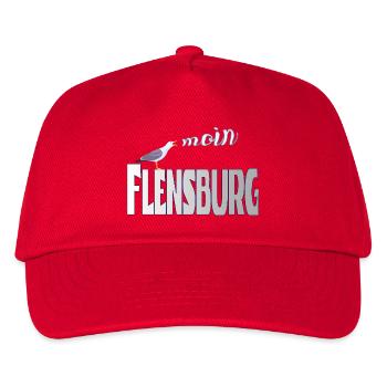 Flensburg Möwe & Moin Design - Kinder Basecap - Rot - Vorne
