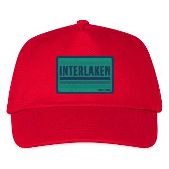 Interlaken Retro Abzeichen - Kinder Basecap - Rot - Vorne