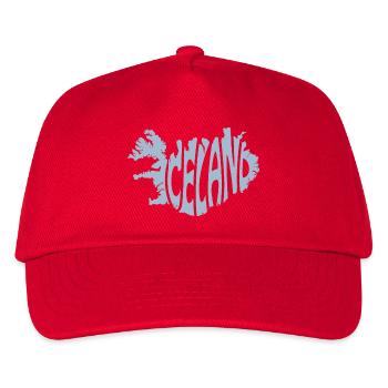 Island Typografie Design - Kinder Basecap - Rot - Vorne
