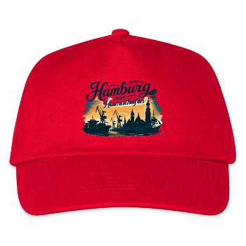 Hambourg Ma ville d’accueil Silhouette Cadeau - Casquette de baseball Enfant - rouge - Devant