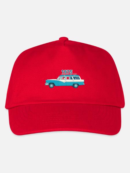 1975 Oldtimer mit Holzdach - Kinder Basecap - Rot