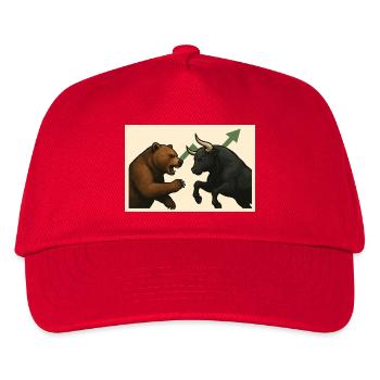 Börsenkampf Bären gegen Stier - Kinder Basecap - Rot - Vorne