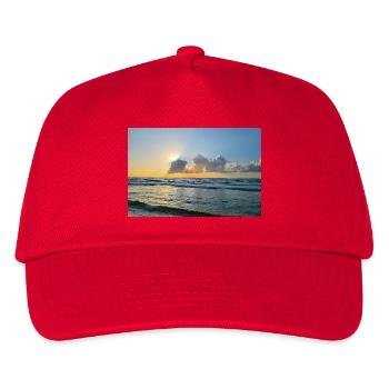 Sonnenuntergang über dem Meer mit Wolken - Kinder Basecap - Rot - Vorne
