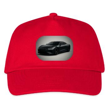Elegant black sports car - Kids’ Baseball Cap - red - Front