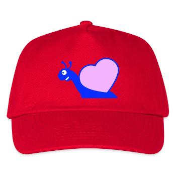 Schnecke Herz Schneckenhaus süß Liebe romantisch - Kinder Basecap - Rot - Vorne