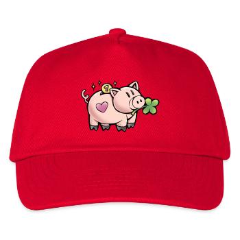 Süßes Sparschwein - Kinder Basecap - Rot - Vorne