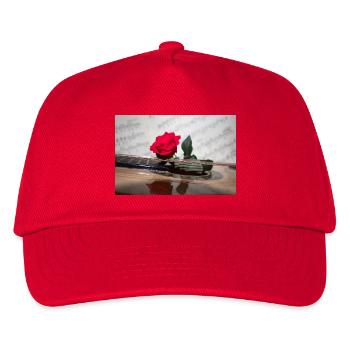 Red Rose on Guitar - Kids’ Baseball Cap - red - Front