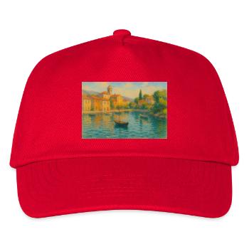 Harbour idyll in the sunlight - Kids’ Baseball Cap - red - Front