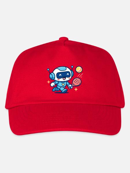 Robot Tennis Kawaii Bleu Futuriste - Casquette de baseball Enfant - rouge