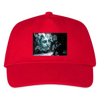 Felsgesicht und Nachdenklicher Mann - Kinder Basecap - Rot - Vorne