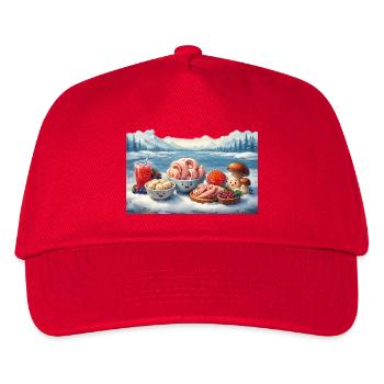 Further north - Mors, Struganina, Pelmeni, Caviar, - Kids’ Baseball Cap - red - Front