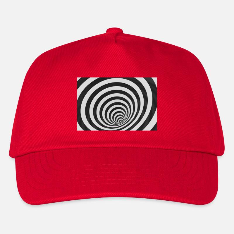 Hypnotische schwarz-weiße Spirale - Kinder Basecap - Rot