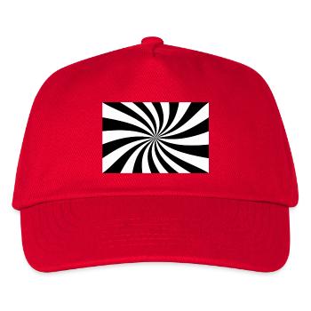 Hypnotic Black and White Spiral - Kids’ Baseball Cap - red - Front