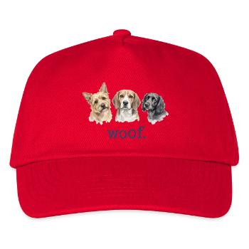 Hunde Wuff Lustige Hundeliebhaber Lustiges Wuff - Kinder Basecap - Rot - Vorne