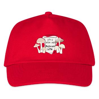 Life Is Better With Mushroom Coffee Trend - Kids’ Baseball Cap - red - Front