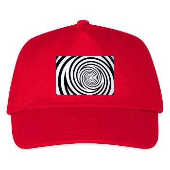 Hypnotisches Spiralmonochrom - Kinder Basecap - Rot - Vorne