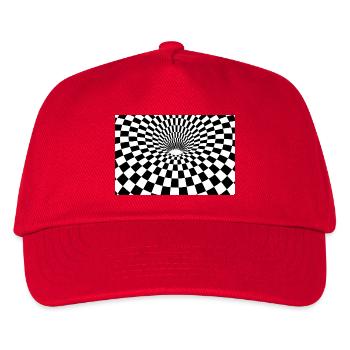 Hypnotischer karierter Tunnel - Kinder Basecap - Rot - Vorne