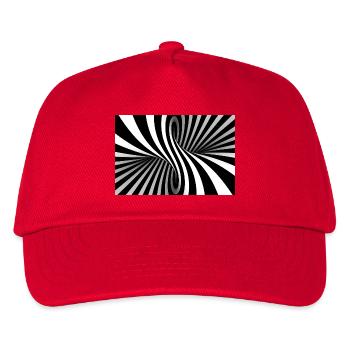 Illusionsspirale Schwarz-Weiß - Kinder Basecap - Rot - Vorne
