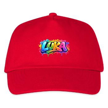 Graffiti LUKA Name Gift Ideal druckbar - Kinder Basecap - Rot - Vorne