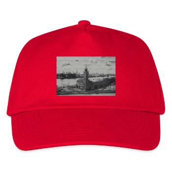 Hamburger Hafen Pegelturm retro - Kinder Basecap - Rot - Vorne