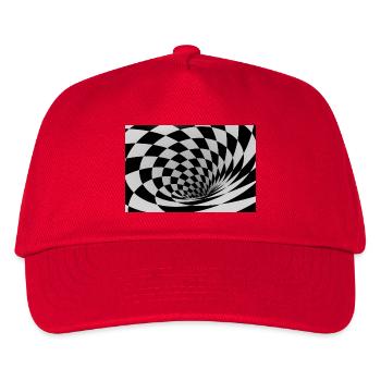 Hypnotische Schwarz-Weiß-Spirale - Kinder Basecap - Rot - Vorne