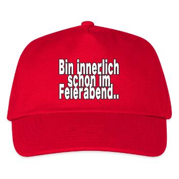 Innerlich schon nach Feierabend - Kinder Basecap - Rot - Vorne