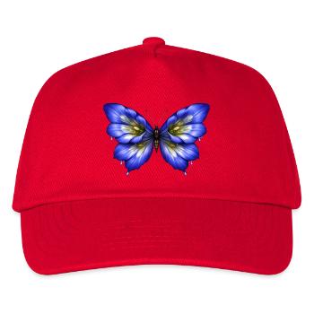 Leuchtender Enzian-Schmetterling   - Kinder Basecap - Rot - Vorne