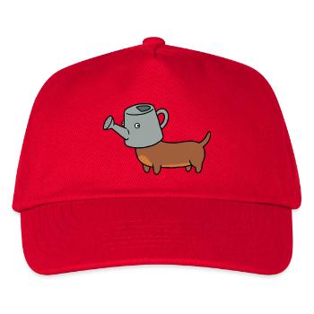 Funny Watering Can Dachshund Garden Dog - Kids’ Baseball Cap - red - Front