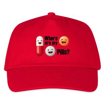 Pillenwitz: Wo sind meine Pillen - Kinder Basecap - Rot - Vorne